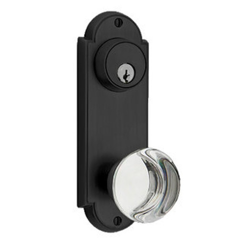 Emtek 8066US19 Flat Black Delaware Style 3-5/8" C-to-C Passage/Single Keyed Sideplate Lockset