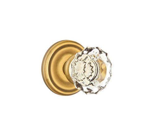 Emtek AS-US7-PHD French Antique Astoria Clear Glass (Pair) Half Dummy Knobs with Your Choice of Rosette