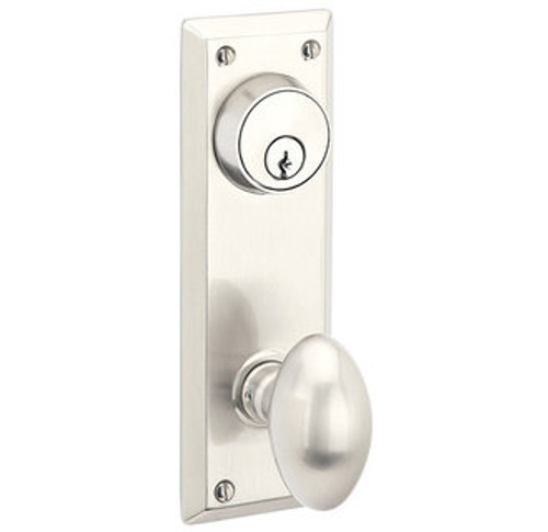 Emtek 8080US7 French Antique Quincy Style 3-5/8" C-to-C Passage/Single Keyed Sideplate Lockset