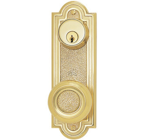 Emtek 8070US3 Lifetime Brass Belmont Style 3-5/8" C-to-C Passage/Single Keyed Sideplate Lockset