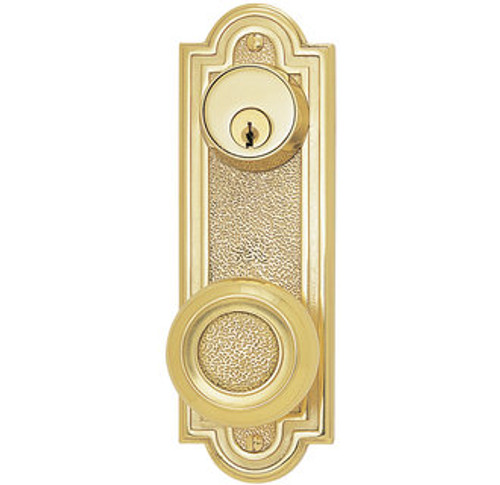 Emtek 8071US3 Lifetime Brass Belmont Style 3-5/8" C-to-C Passage/Double Keyed Sideplate Lockset