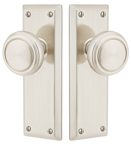 Emtek 8054US3 Lifetime Brass Quincy Style Non-Keyed Dummy, Pair Sideplate Lockset