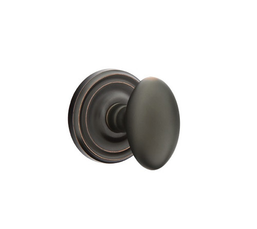 Emtek E-US10B-PHD Oil Rubbed Bronze Egg (Pair) Half Dummy Knobs with Your Choice of Rosette