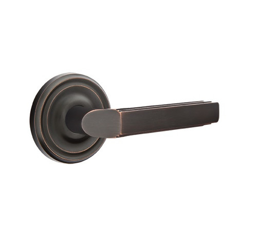 Emtek M-US10B-PHD Oil Rubbed Bronze Milano (Pair) Half Dummy Levers with Your Choice of Rosette