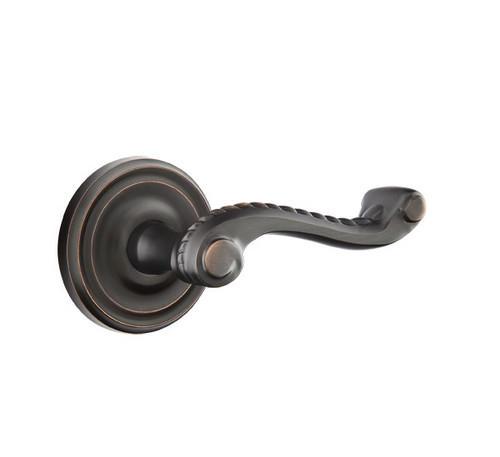 Emtek RL-US10B-PHD Oil Rubbed Bronze Rope (Pair) Half Dummy Levers with Your Choice of Rosette