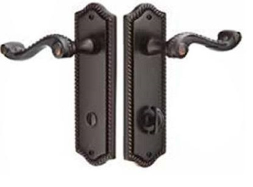 Emtek 8223-US10B Oil Rubbed Bronze Rope Style 3-3/8" C-to-C Non-Keyed Thumbturn Privacy Sideplate Lockset