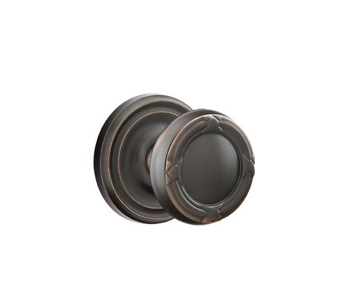 Emtek RBK-US10B-PHD Oil Rubbed Bronze Ribbon & Reed (Pair) Half Dummy Knobs with Your Choice of Rosette