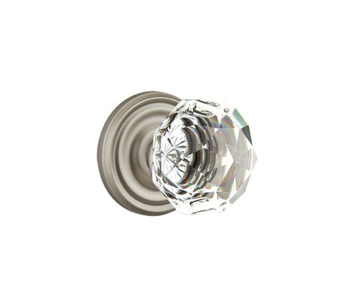 Emtek CK-US15A-PHD Pewter Diamond Glass (Pair) Half Dummy Knobs with Your Choice of Rosette