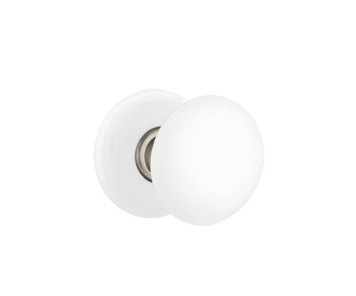 Emtek 8003-IW-US15A Pewter Ice White Porcelain (Pair) Half Dummy Knobs with Porcelain Rosette