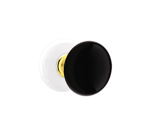 Emtek 8030-EB-US3 Lifetime Brass Ebony Porcelain Passage Knob with Porcelain Rosette