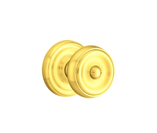 Emtek W-US3-PHD Polished Brass Waverly (Pair) Half Dummy Knobs with Your Choice of Rosette