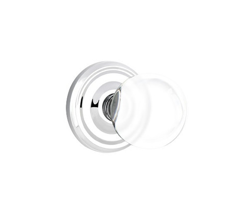 Emtek BL-US26-PHD Polished Chrome Bristol Glass (Pair) Half Dummy Knobs with Your Choice of Rosette