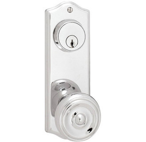 Emtek 8065US26 Polished Chrome Colonial Style 3-5/8" C-to-C Dummy, Pair Sideplate Lockset