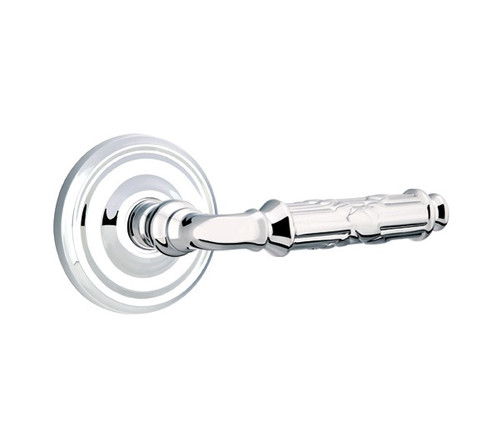 Emtek RBL-US26-PHD Polished Chrome Ribbon & Reed (Pair) Half Dummy Levers with Your Choice of Rosette