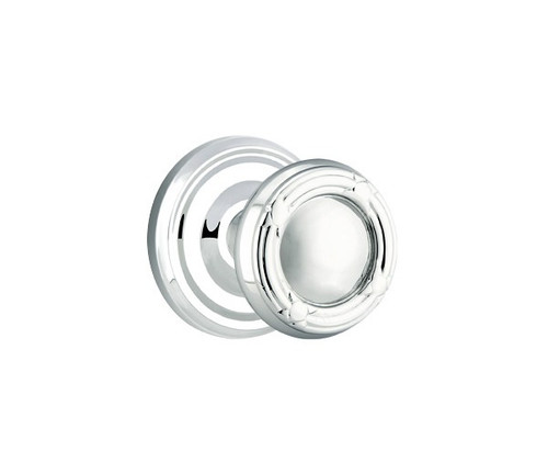 Emtek RBK-US26-PHD Polished Chrome Ribbon & Reed (Pair) Half Dummy Knobs with Your Choice of Rosette