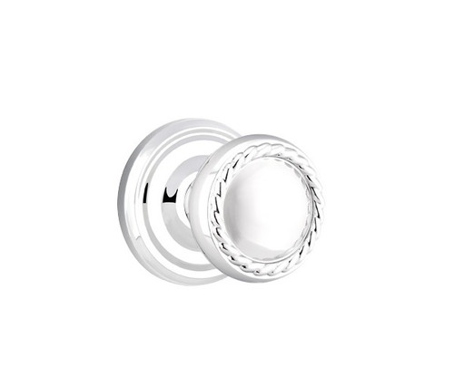 Emtek RK-US26-PHD Polished Chrome Rope (Pair) Half Dummy Knobs with Your Choice of Rosette