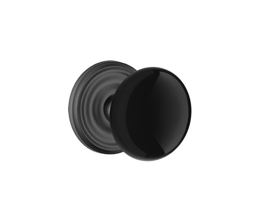 Emtek EB-US19-PHD Flat Black Ebony Porcelain (Pair) Half Dummy Knobs with Your Choice of Rosette