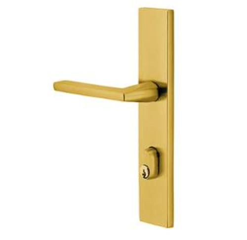 Emtek 8042US4 Satin Brass 2" x 10" Modern Rectangular Style Dummy, Pair Sideplate Lockset