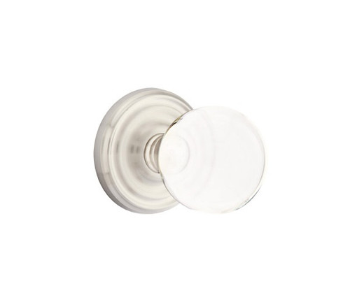 Emtek BL-US15-PHD Satin Nickel Bristol Glass (Pair) Half Dummy Knobs with Your Choice of Rosette