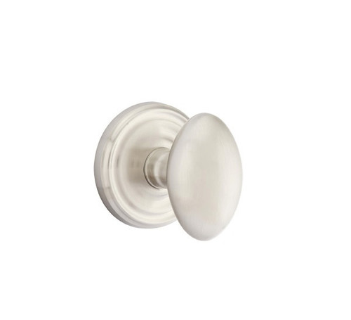 Emtek E-US15-PHD Satin Nickel Egg (Pair) Half Dummy Knobs with Your Choice of Rosette