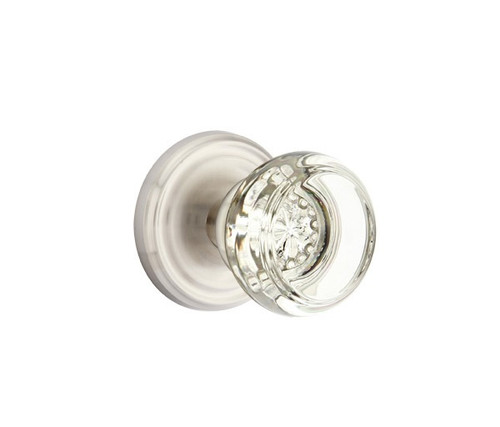 Emtek GT-US15-PHD Satin Nickel Georgetown Glass (Pair) Half Dummy Knobs with Your Choice of Rosette