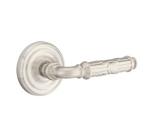 Emtek RBL-US15-PHD Satin Nickel Ribbon & Reed (Pair) Half Dummy Levers with Your Choice of Rosette