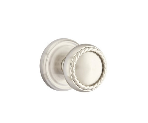 Emtek RK-US15-PHD Satin Nickel Rope (Pair) Half Dummy Knobs with Your Choice of Rosette