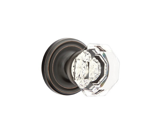 Emtek OT-US10B-PASS Oil Rubbed Bronze Old Town Clear Glass Passage Knob with Your Choice of Rosette