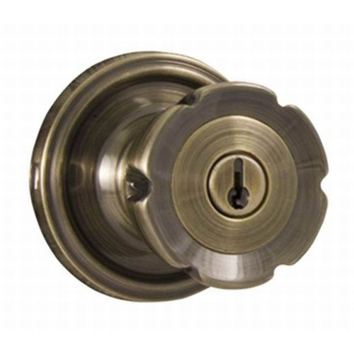 Weslock 640E-A Antique Brass Eleganti Keyed Entry Knob