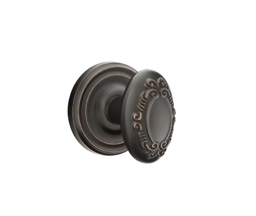 Emtek V-US10B-PASS Oil Rubbed Bronze Victoria Passage Knob with Your Choice of Rosette