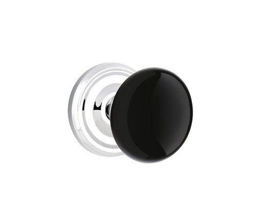 Emtek EB-US26-PASS Polished Chrome Ebony Porcelain Passage Knob with Your Choice of Rosette