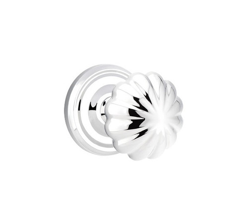 Emtek MN-US26-PASS Polished Chrome Melon Passage Knob with Your Choice of Rosette