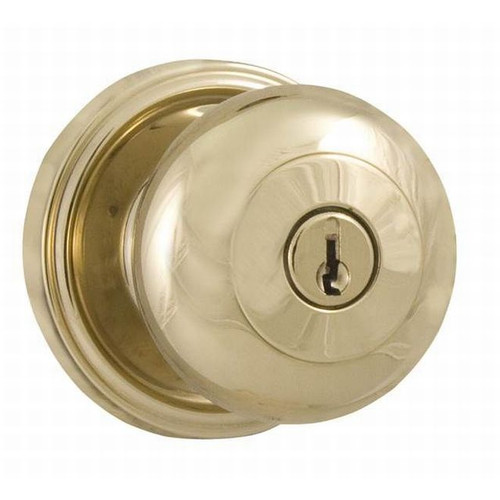 Weslock 640I-B Lifetime Polished Brass Impresa Keyed Entry Knob