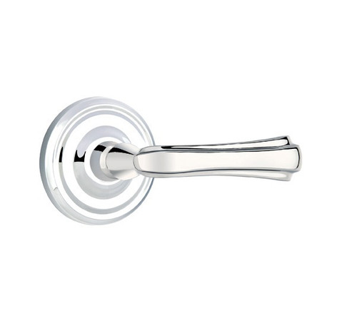 Emtek WM-US26-PASS Polished Chrome Wembley Passage Lever with Your Choice of Rosette