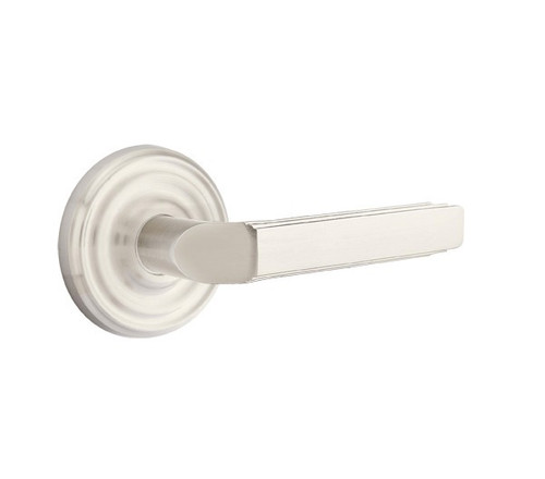 Emtek M-US15-PASS Satin Nickel Milano Passage Lever with Your Choice of Rosette