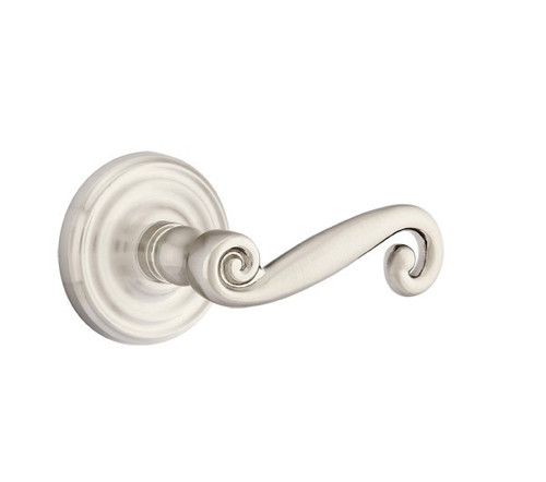 Emtek R-US15-PASS Satin Nickel Rustic Passage Lever with Your Choice of Rosette