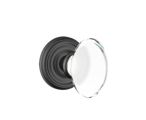 Emtek HT-US19-PRIV Flat Black Hampton Glass Privacy Knob with Your Choice of Rosette