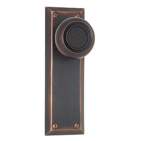 Emtek 8204US19 Flat Black Quincy Style Non-Keyed Privacy Sideplate Lockset