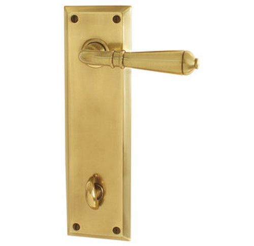 Emtek 8226-US3 Lifetime Polished Brass Quincy Style 3-3/8" C-to-C Non-Keyed Thumbturn Privacy Sideplate Lockset