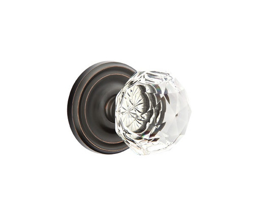 Emtek CK-US10B-PRIV Oil Rubbed Bronze Diamond Glass Privacy Knob with Your Choice of Rosette