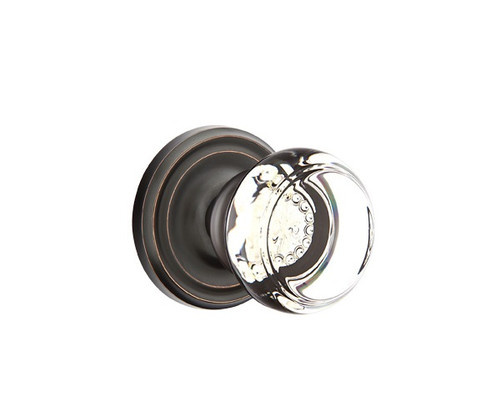 Emtek GT-US10B-PRIV Oil Rubbed Bronze Georgetown Glass Privacy Knob with Your Choice of Rosette