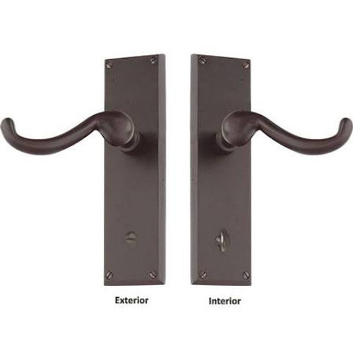 Emtek 8226-US10B Oil Rubbed Bronze Quincy Style 3-3/8" C-to-C Non-Keyed Thumbturn Privacy Sideplate Lockset