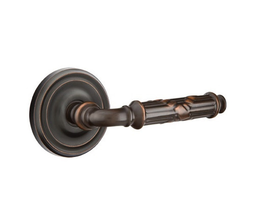 Emtek RBL-US10B-PRIV Oil Rubbed Bronze Ribbon & Reed Privacy Lever with Your Choice of Rosette