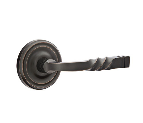 Emtek SF-US10B-PRIV Oil Rubbed Bronze Santa Fe Privacy Lever with Your Choice of Rosette