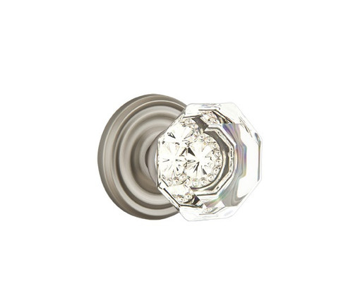 Emtek OT-US15A-PRIV Pewter Old Town Clear Glass Privacy Knob with Your Choice of Rosette