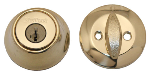 Kwikset 660-3 Bright Brass Single Cylinder Deadbolt