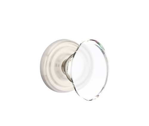 Emtek HT-US15-PRIV Satin Nickel Hampton Glass Privacy Knob with Your Choice of Rosette