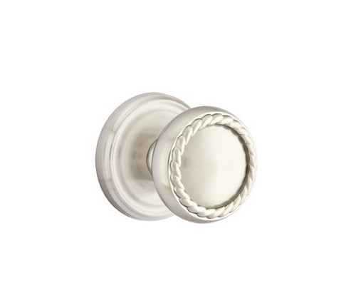 Emtek RK-US15-PRIV Satin Nickel Rope Privacy Knob with Your Choice of Rosette