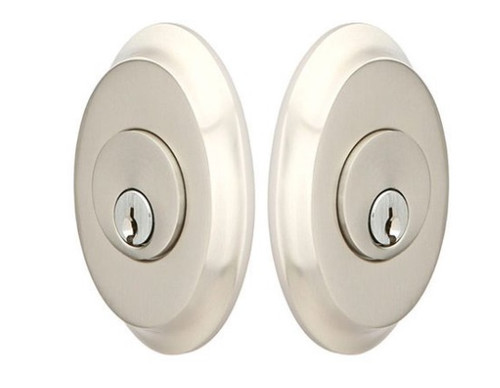 Emtek 8358US15A Pewter Saratoga Style Double Cylinder Deadbolt