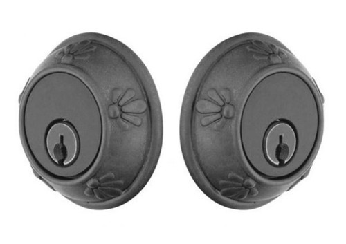 Emtek 8356FB Flat Black Tuscany Style Double Cylinder Deadbolt